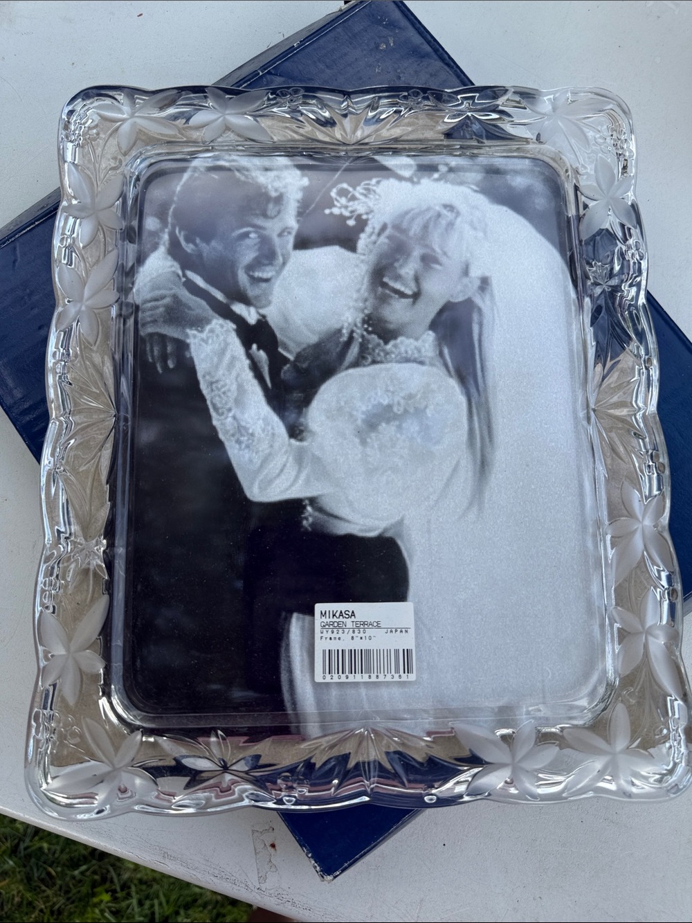 Mikasa Clear Crystal Floral Border Picture Frame